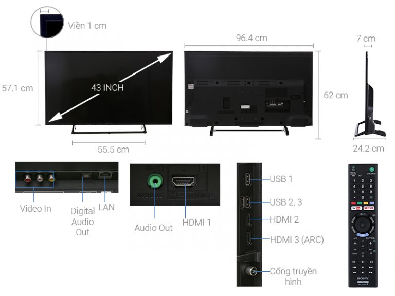 تلویزیون 4K اسمارت 43 اینچ سونی مدل 43X7000G