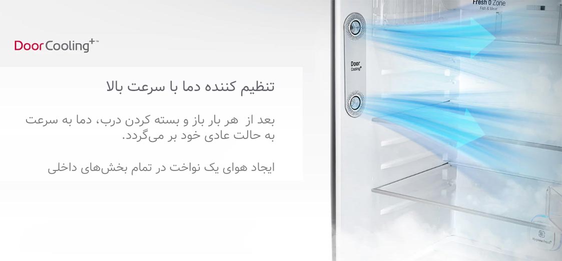 قابلیت Door Cooling در یخچال فریزر بالا پایین 652